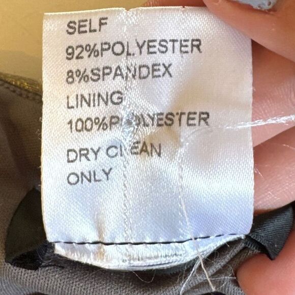 Tadashi Shoji Pintuck Pleated Gold/Green Metallic Jersey Women's Evening Dress S - Picture 10 of 10